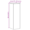 Planteholder Svart Eik 33 x 33 x 100 cm Konstruert tre