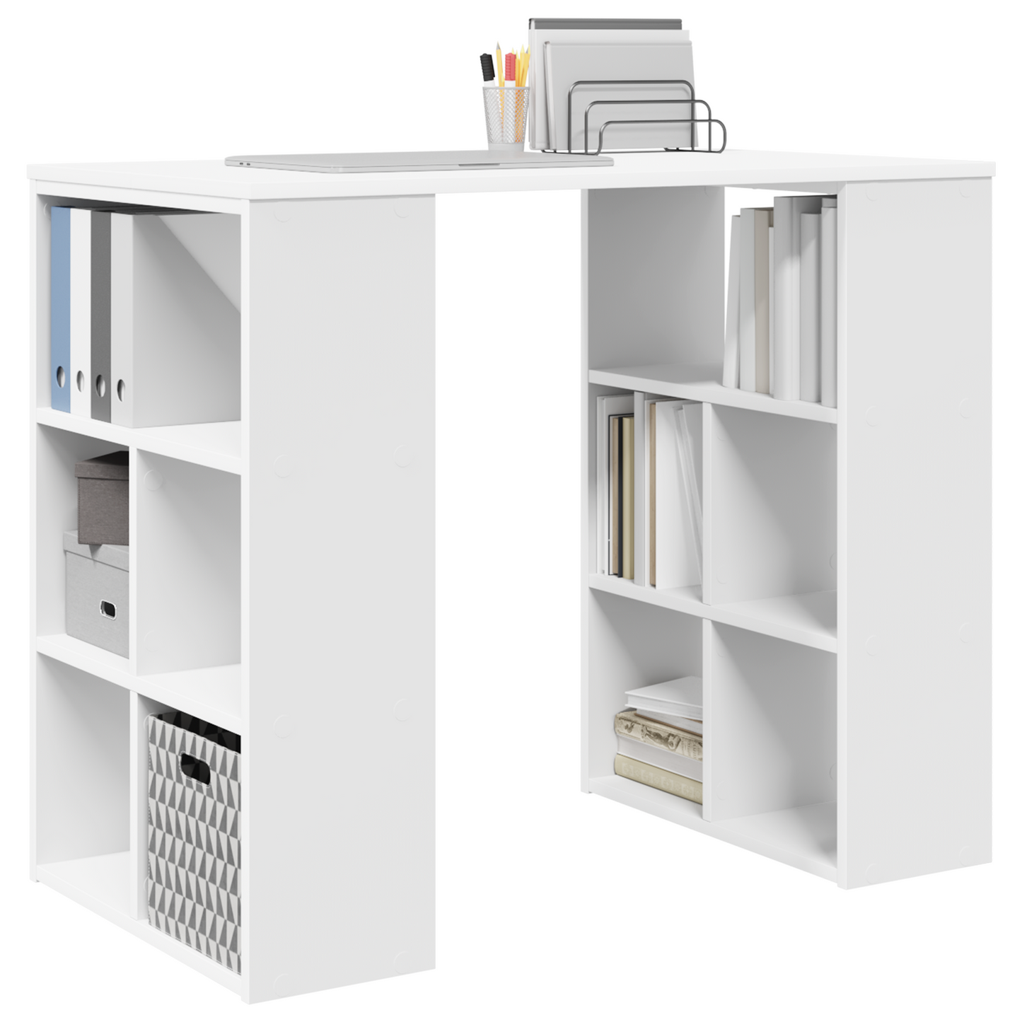 Skrivebord med hylle Hvit 90 x 50 x 75 cm Konstruert tre