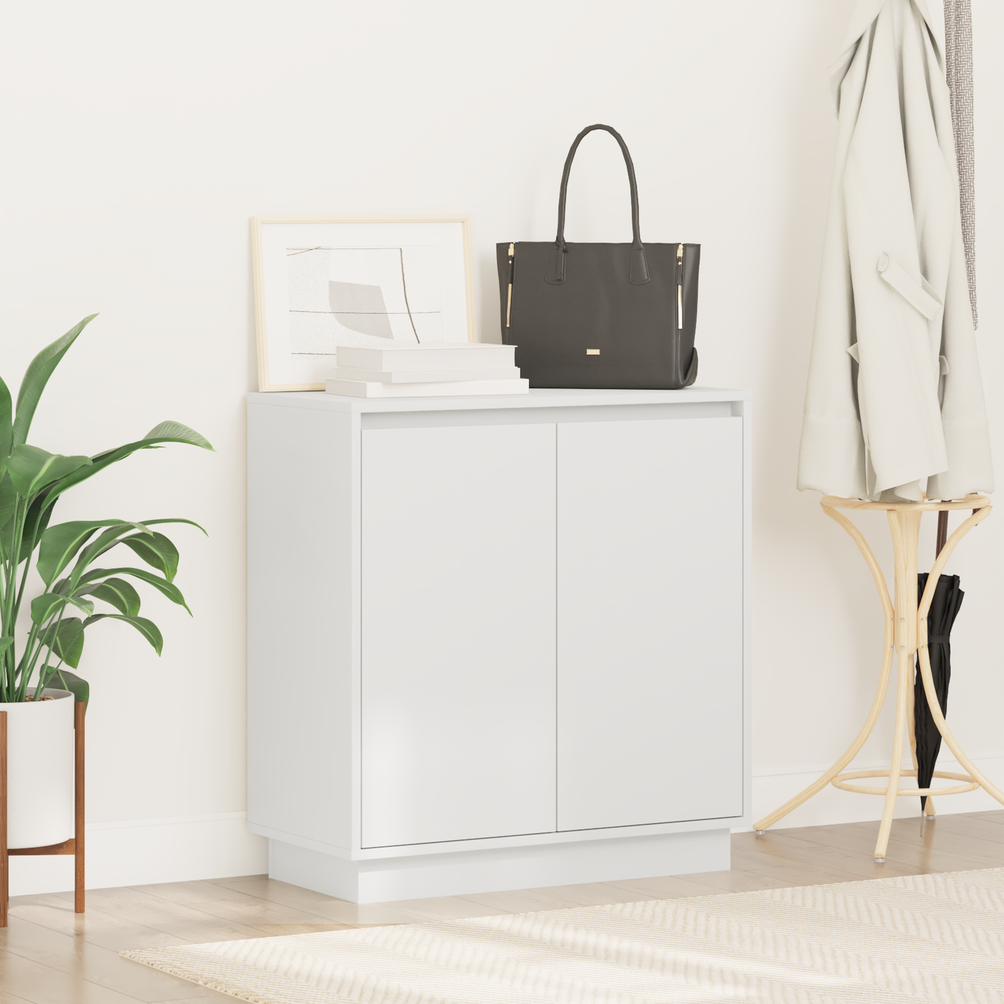 LED sideboard for Hvit 71 x 34,5 x 75 cm Konstruert tre