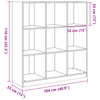 Bokhylle / romdeler Voksbrun 104 x 33 x 110 cm Heltre furu