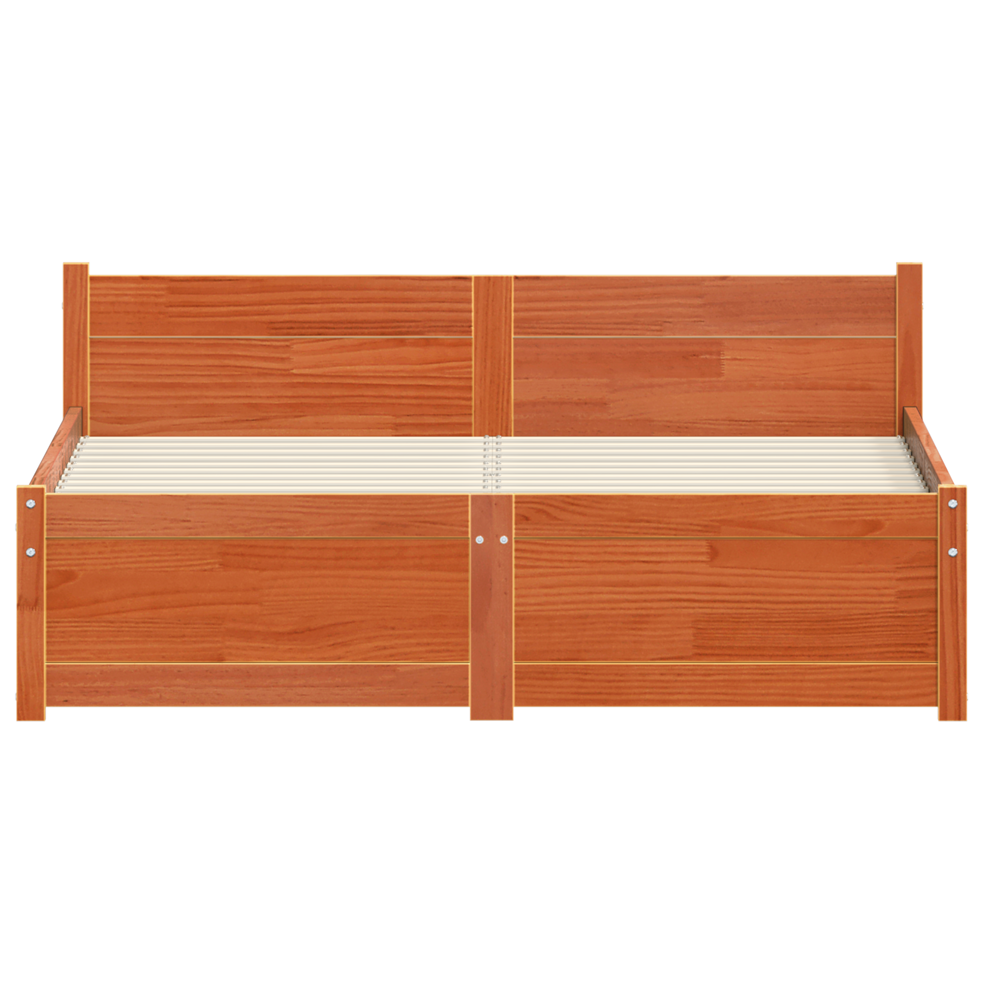 Sengestamme med hodegjerde Voksbrun 120 x 200 cm Heltre furu