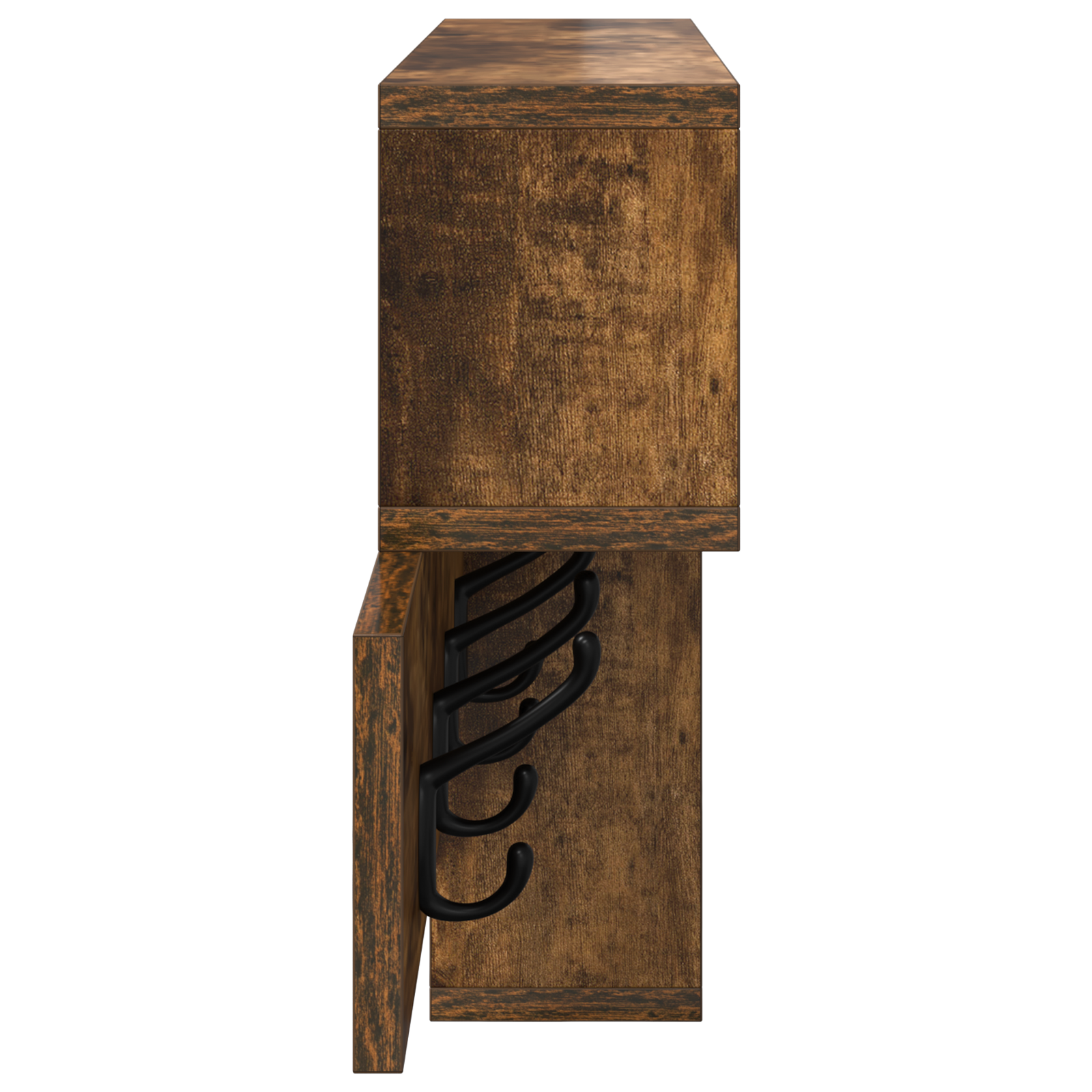 Vegghengt kleshenger Røkt eik 100 x 12 x 43.5 cm Konstruert tre