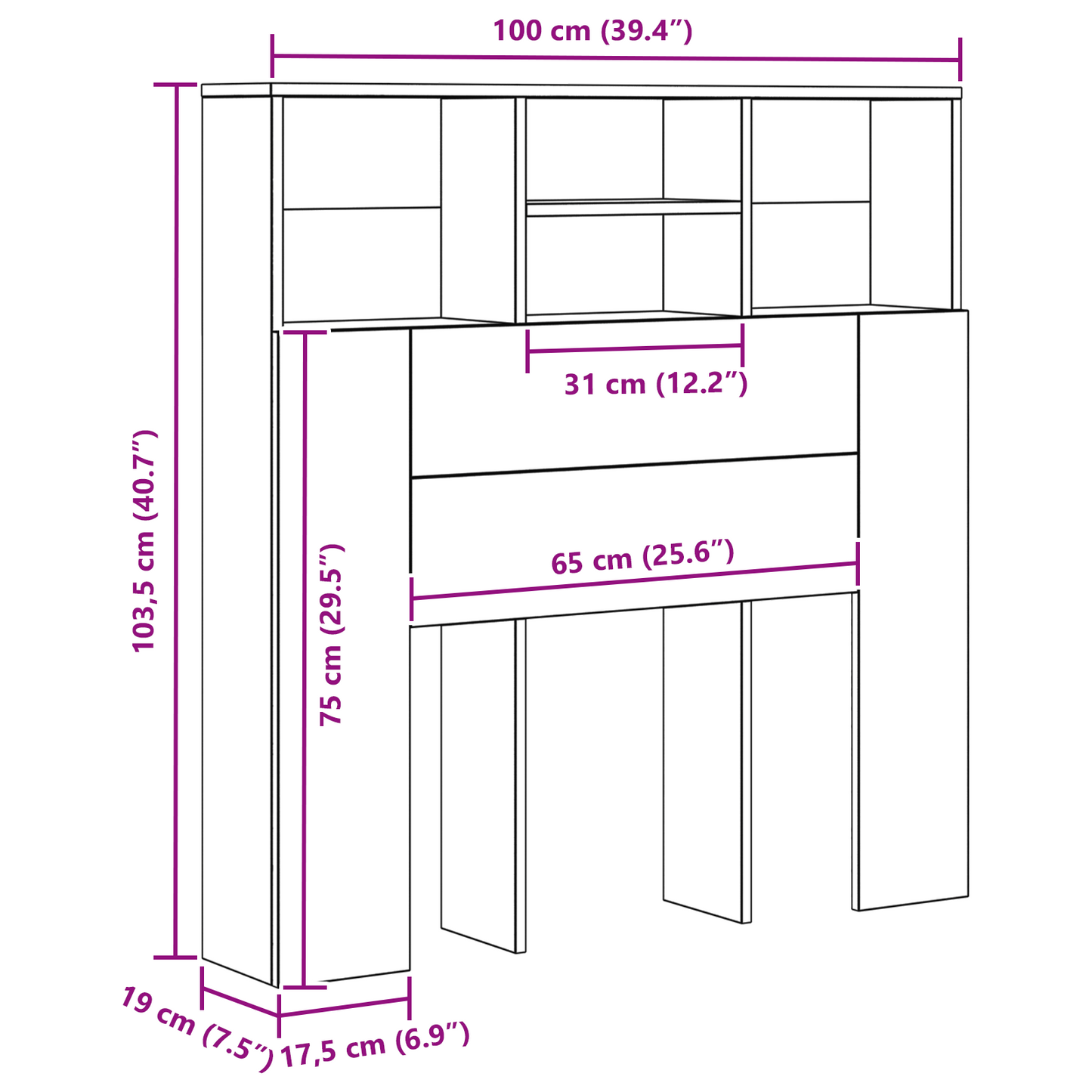 Hodegavlskap Svart Eik 100 x 19 x 103,5 cm Konstruert tre