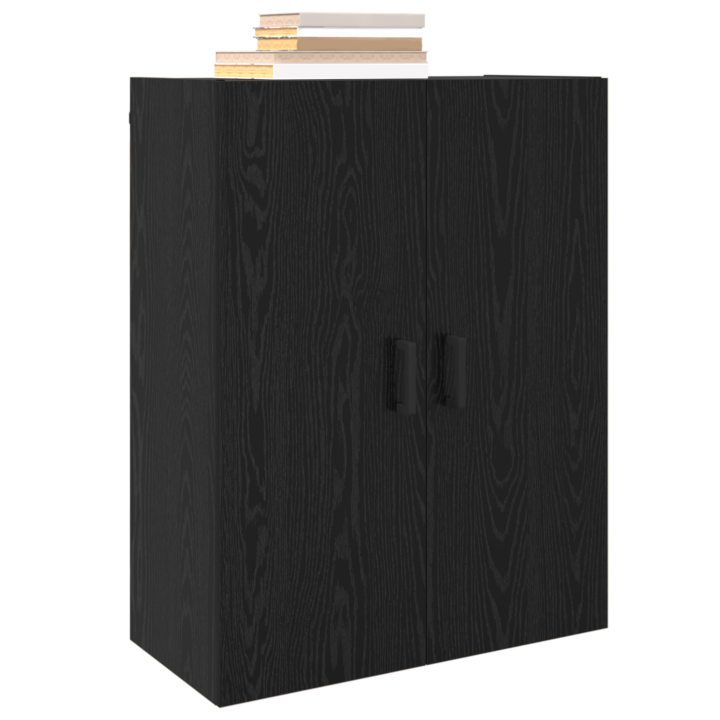 Veggskap Veggmontert Svart Eik 69,5 x 34 x 90 cm Konstruert tre