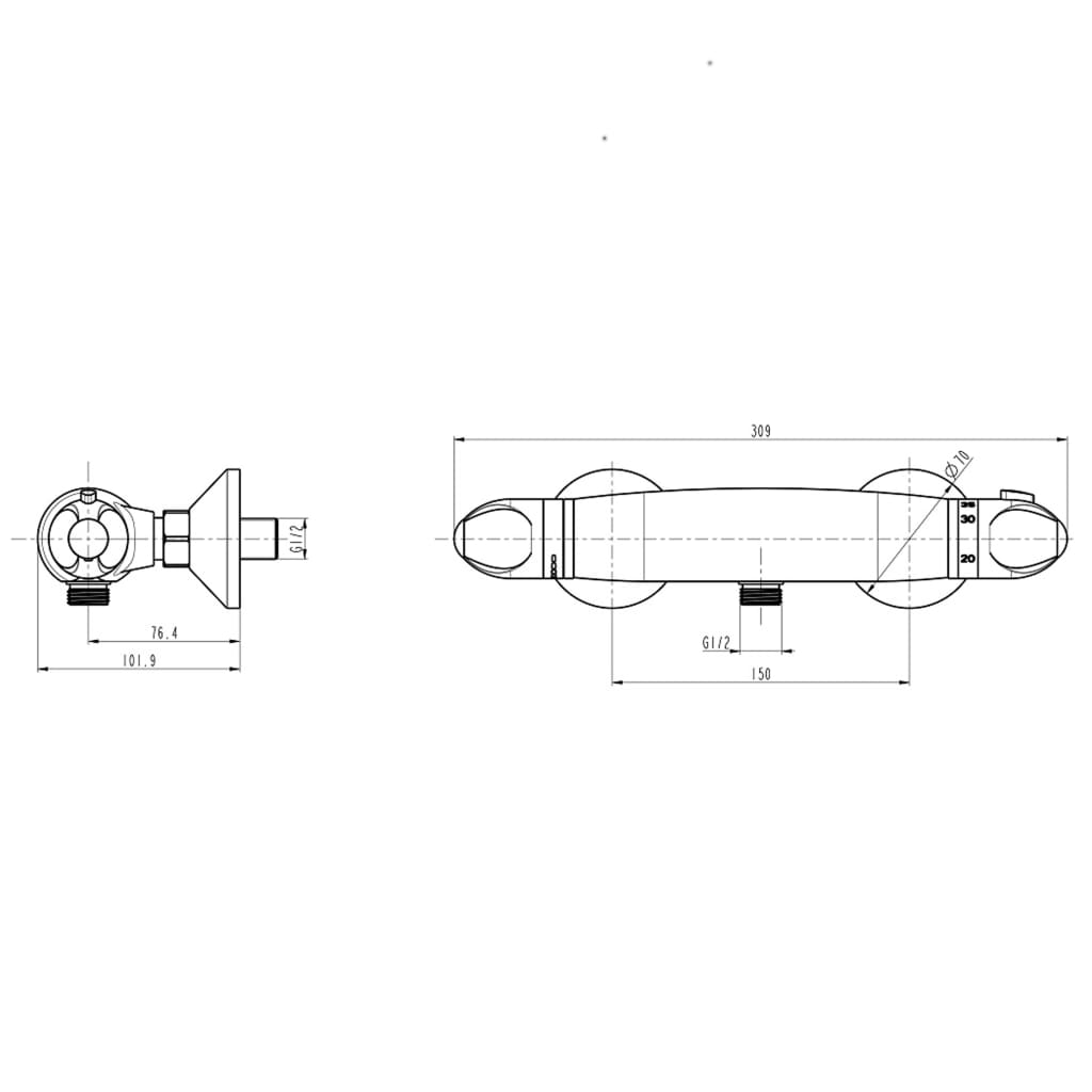 SCHÜTTE Termostatisk dusjkran SUPRA krom