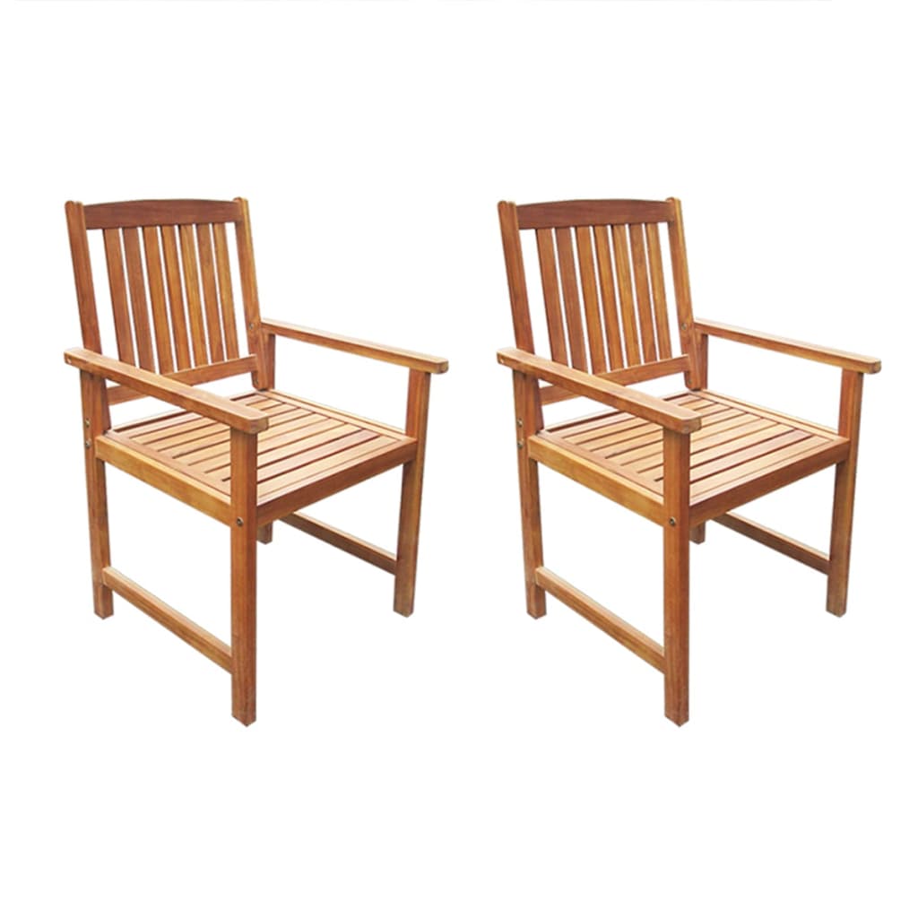 Hagestoler 2 stk heltre akasie brun