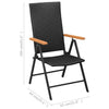 Stablebare hagestoler 2 stk polyrotting svart
