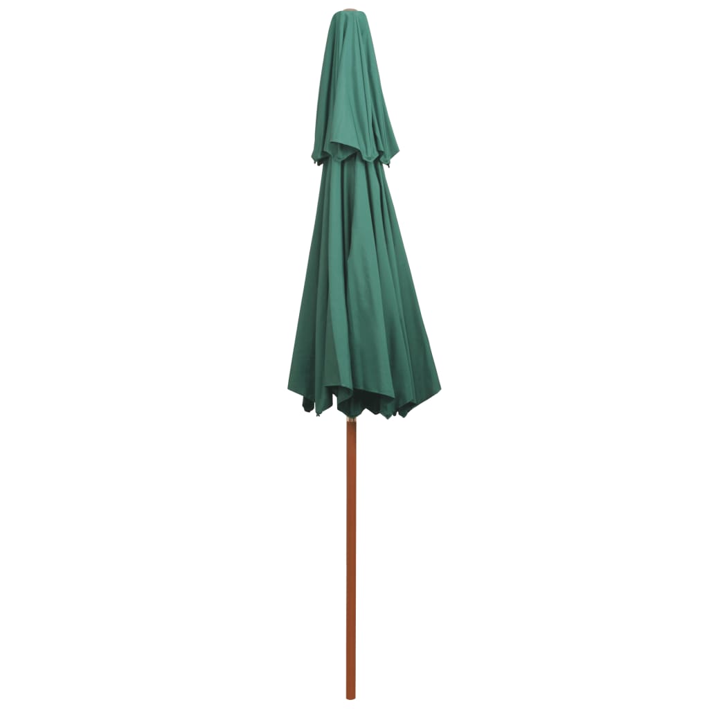Parasoll med lufteluke 270x270 cm trestang grønn