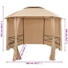 Hagepaviljong med gardiner heksagonal 360x265 cm