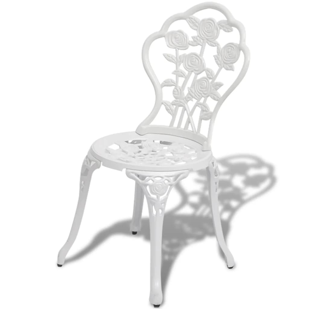 Bistrostoler 2 stk støpt aluminium hvit
