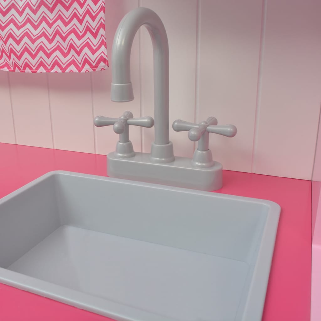 Lekekjøkken tre 82x30x100 cm rosa og hvit