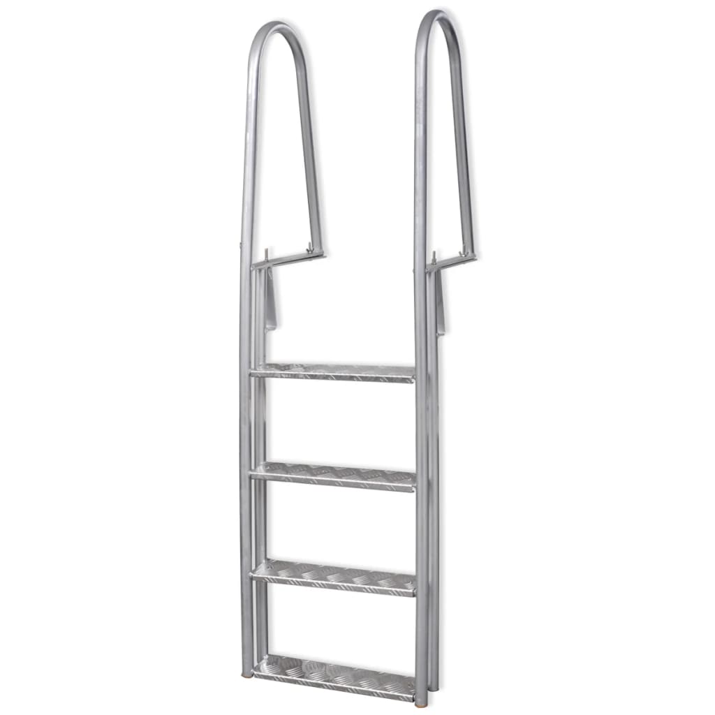 4-stegs brygge-/bassengstige aluminium 167 cm