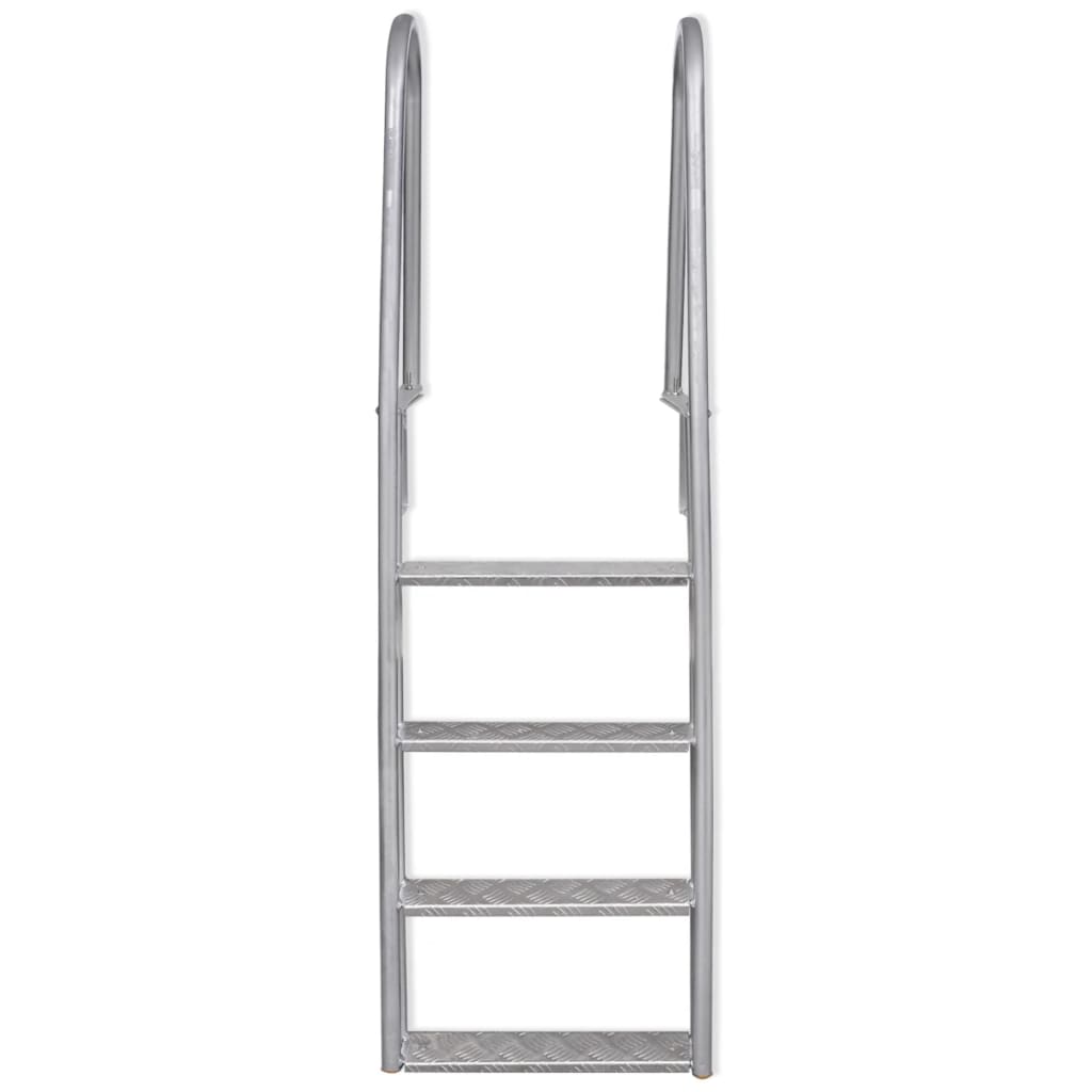 4-stegs brygge-/bassengstige aluminium 167 cm