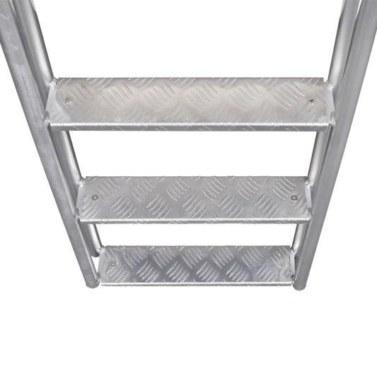 4-stegs brygge-/bassengstige aluminium 167 cm