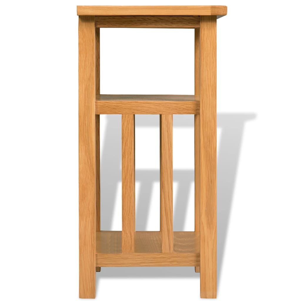 Endebord med bladhylle 27x35x55 cm heltre eik