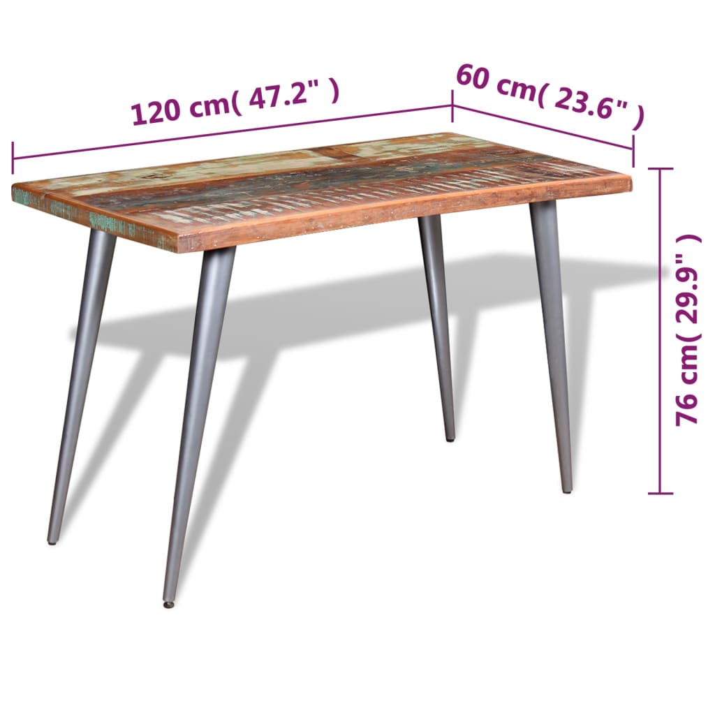 Spisebord gjenvunnet heltre 120x60x76 cm