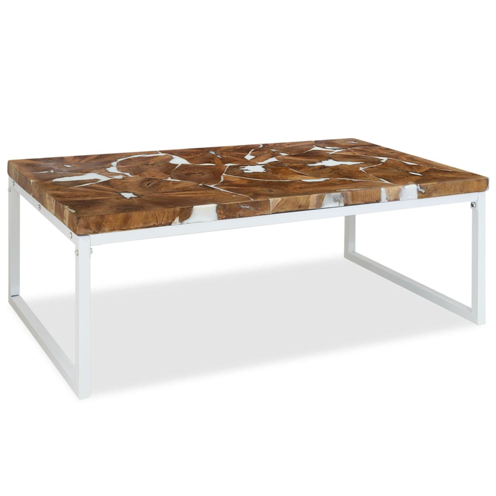 Salongbord teak harpiks 110x60x40 cm