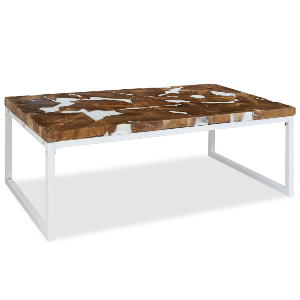 Salongbord teak harpiks 110x60x40 cm