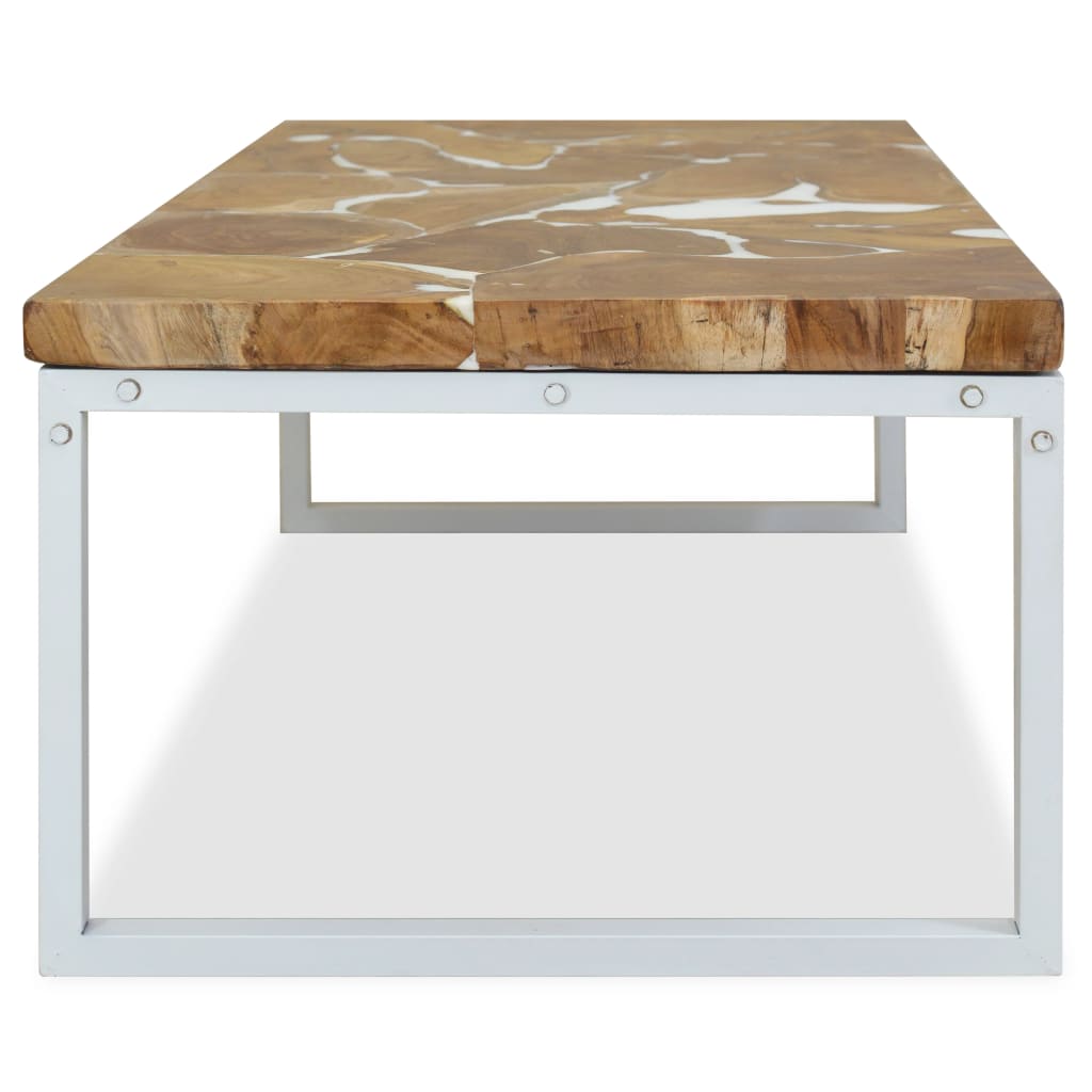 Salongbord teak harpiks 110x60x40 cm