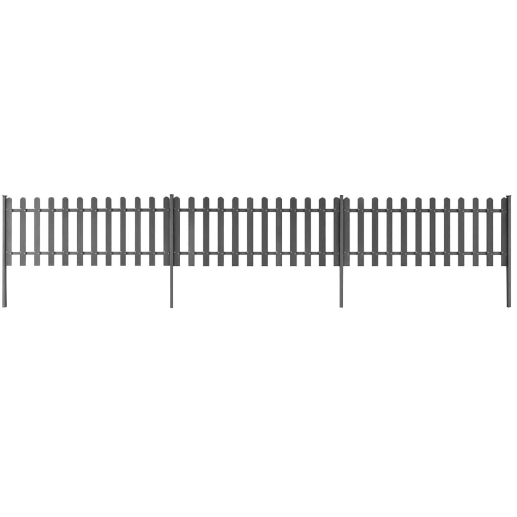 Stakittgjerde med stolper 3 stk WPC 600x60 cm