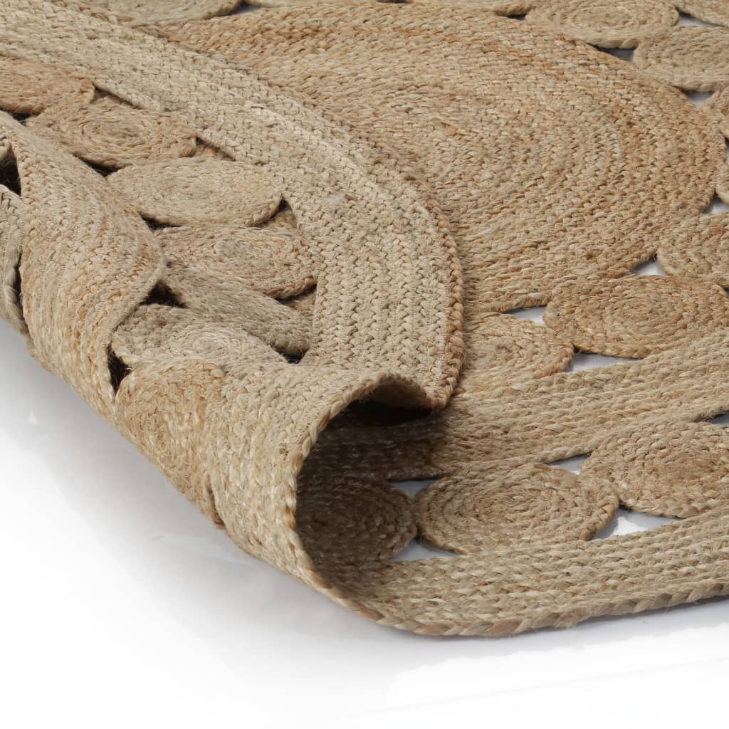 Matte flettet jute 120 cm rund