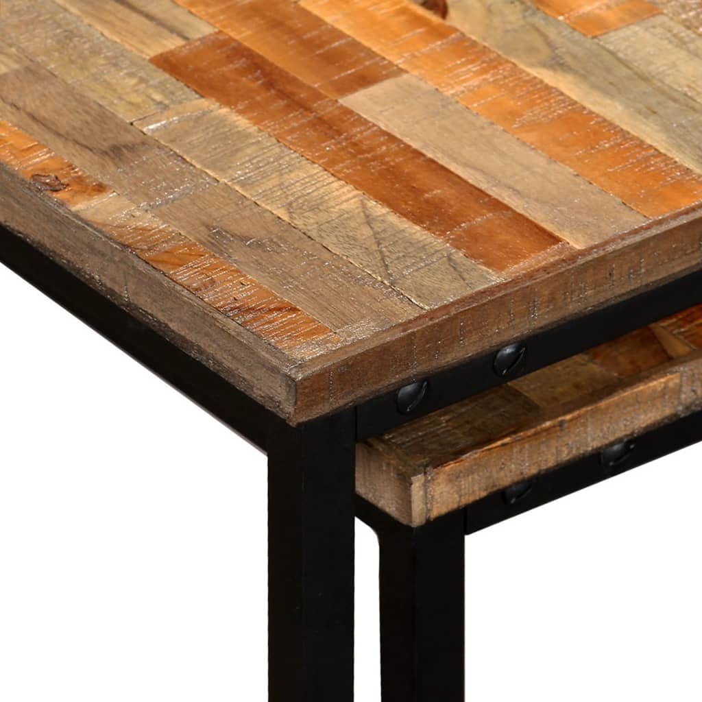 Settbord salongbord 2 deler heltre gjenvunnet teak