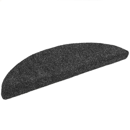 Trappematter selvklebende 15 stk 56x17x3 cm mørkegrå halvrund