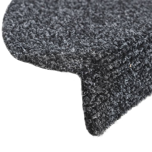 Trappematter selvklebende 15 stk 56x17x3 cm mørkegrå halvrund
