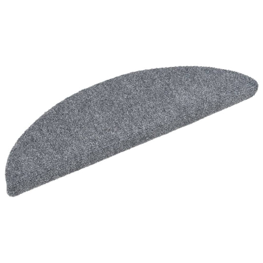 Trappematter selvklebende 15 stk 56x17x3 cm lysegrå halvrund