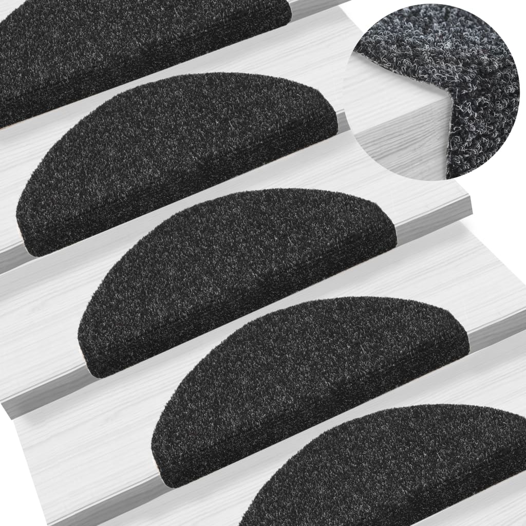 Trappematter selvklebende 15 stk 65x21x4 cm svarte halvrund store