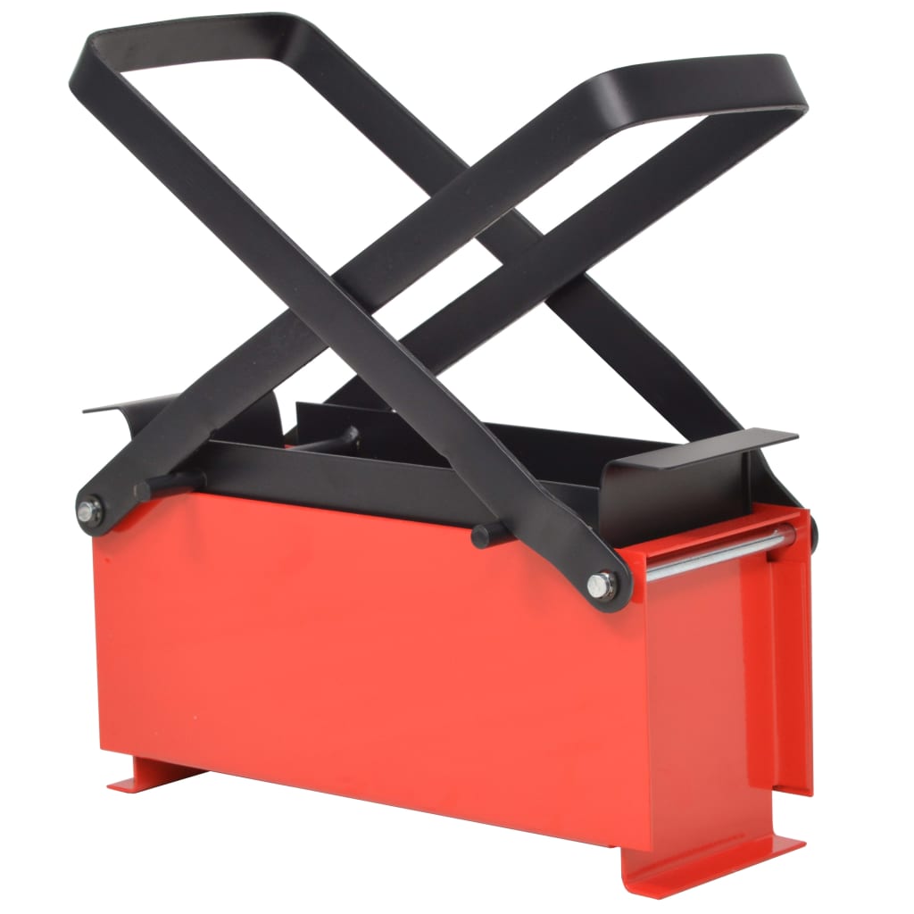 Papirbrikettpresse stål 34x14x14 cm svart og rød