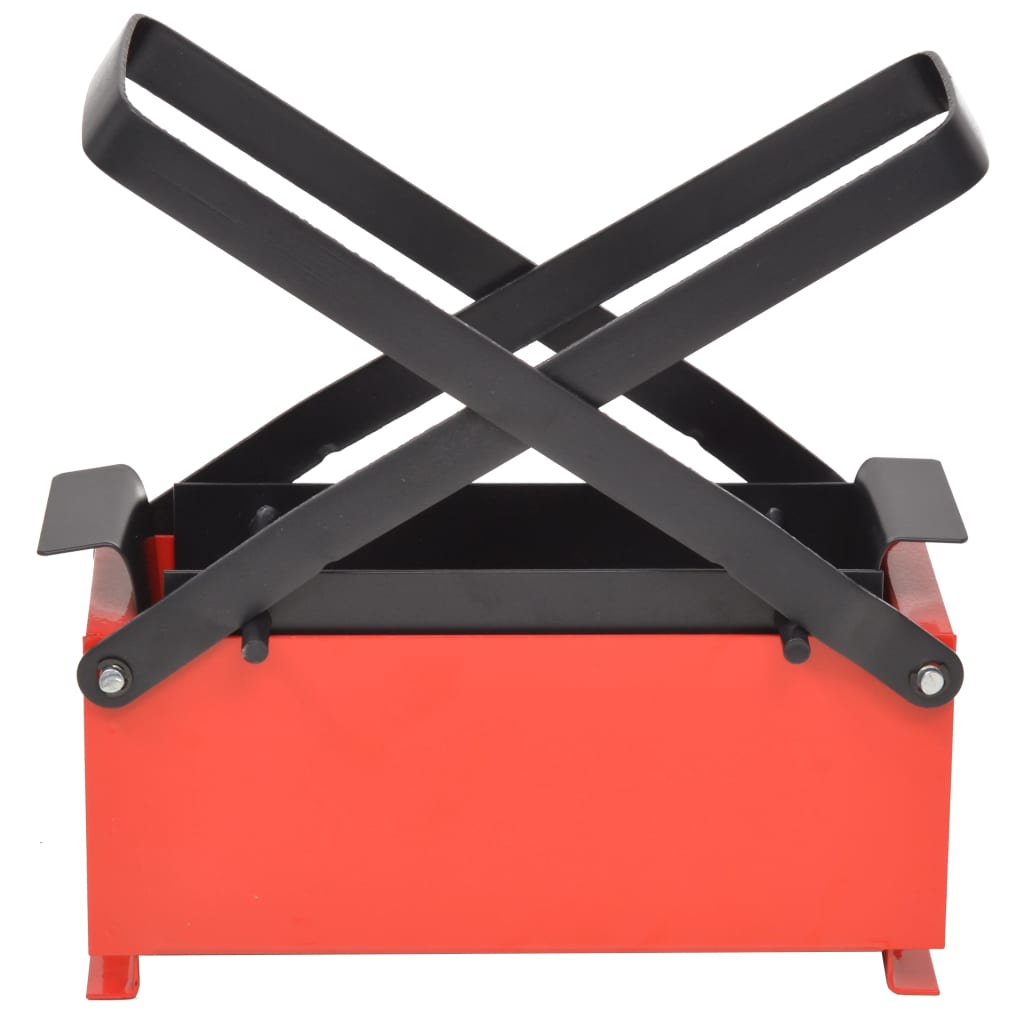 Papirbrikettpresse stål 34x14x14 cm svart og rød