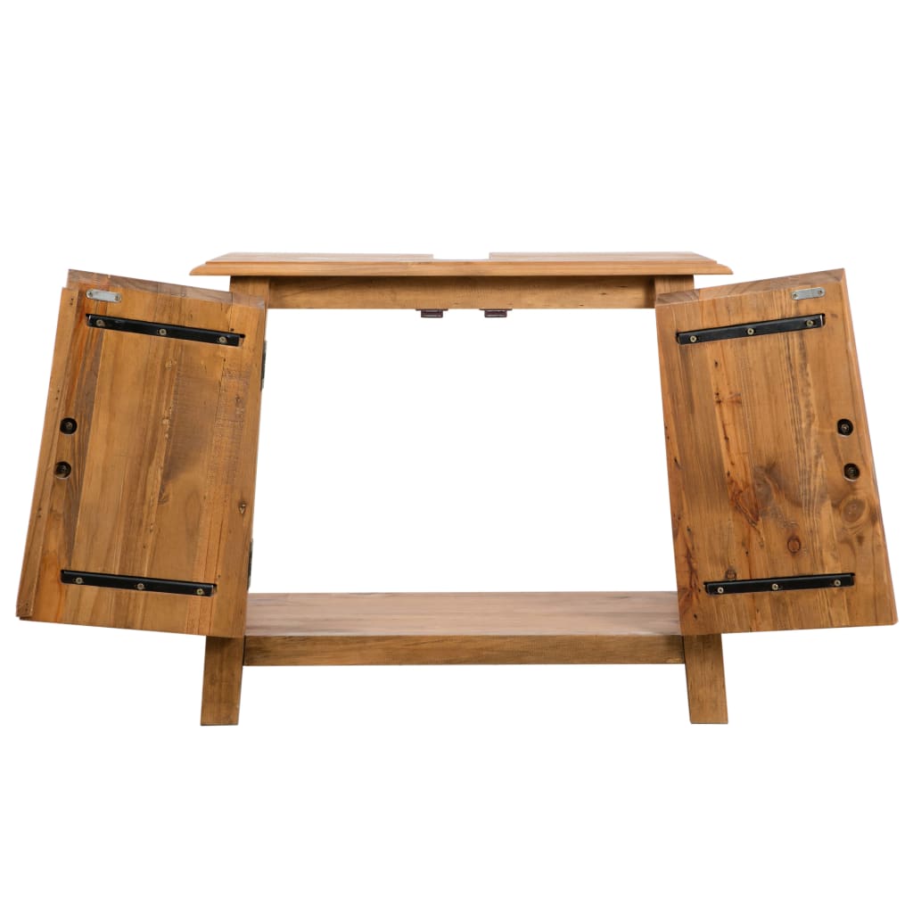 Baderomsskap heltre 70x32x63 cm heltre furu