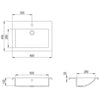 Servant granitt 600x450x120 mm grå