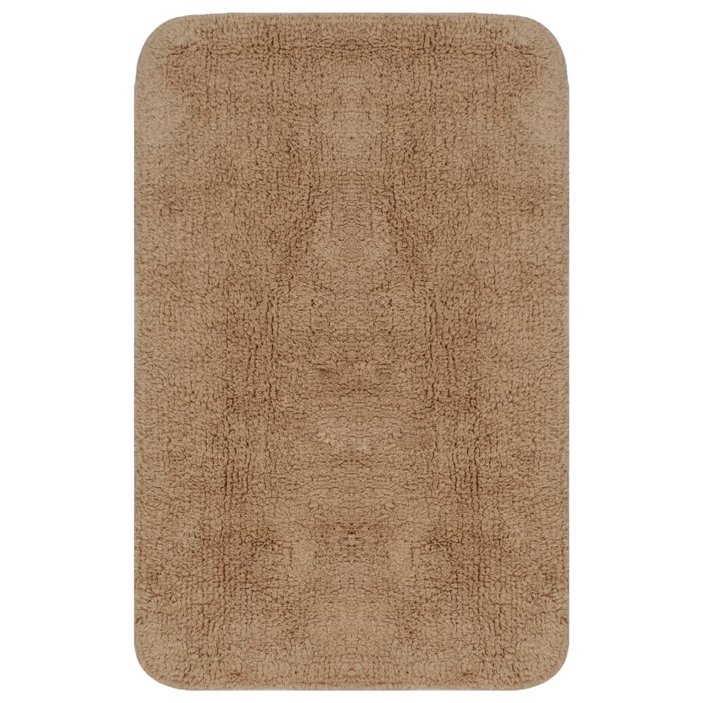 Baderomsmattesett 3 stk stoff beige