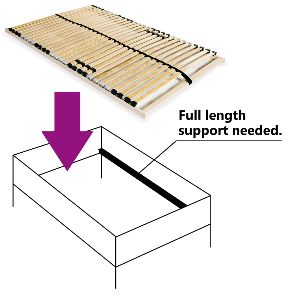 Spilebase med 28 lameller 7 soner 100x200 cm