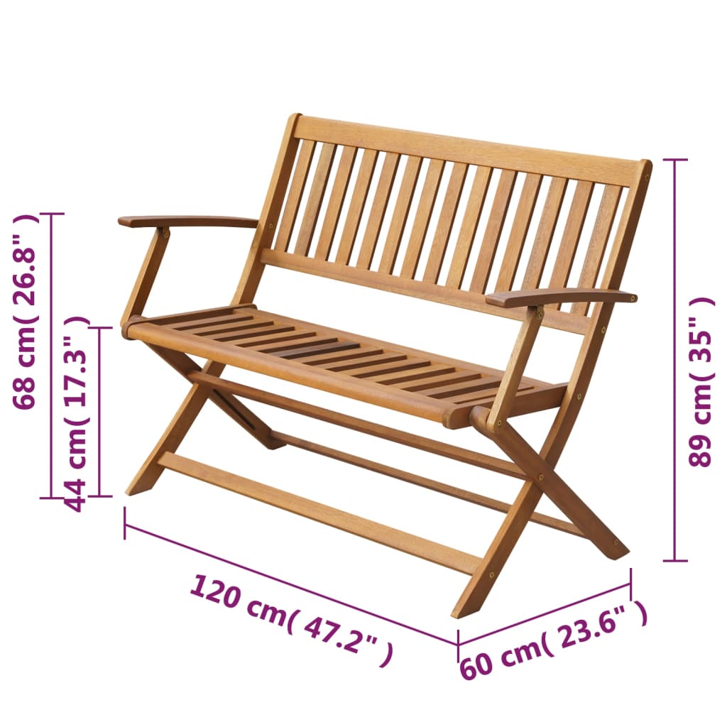 Hagebenk 120 cm heltre akasie