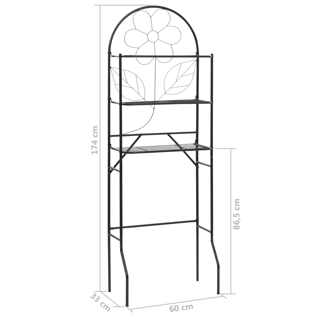 Baderomsstativ svart 60x33x174 cm