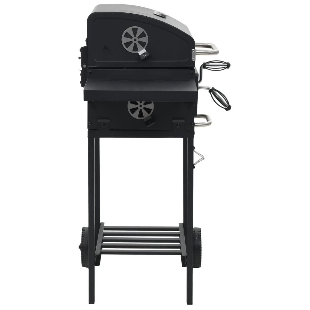 Kullgrill med bunnhylle svart