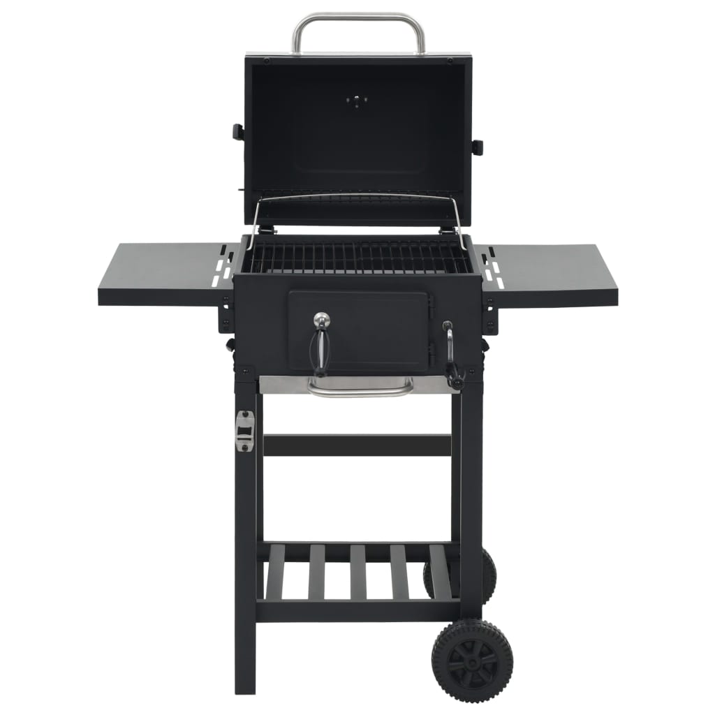 Kullgrill med bunnhylle svart