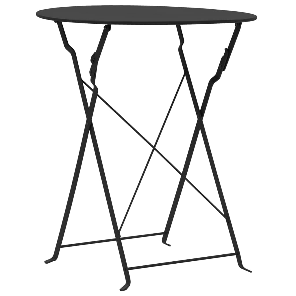 Bistrosett 3 deler stål svart