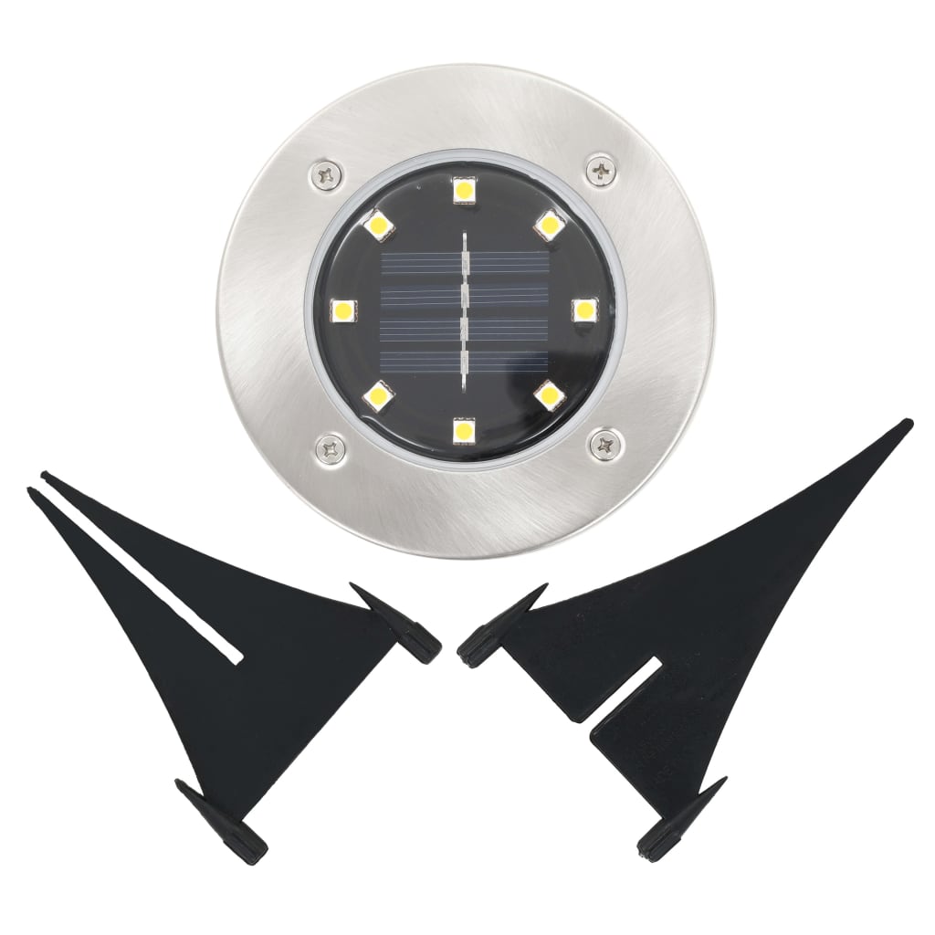 Soldrevet bakkelys 8 stk LED-lys hvit