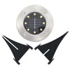 Soldrevet bakkelys 8 stk LED-lys hvit