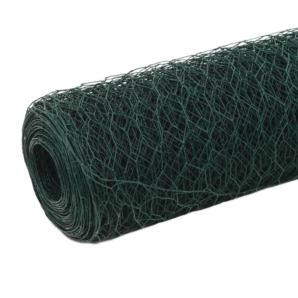 Trådgjerde kylling stål med PVC-belegg 25x1,2 m grønn