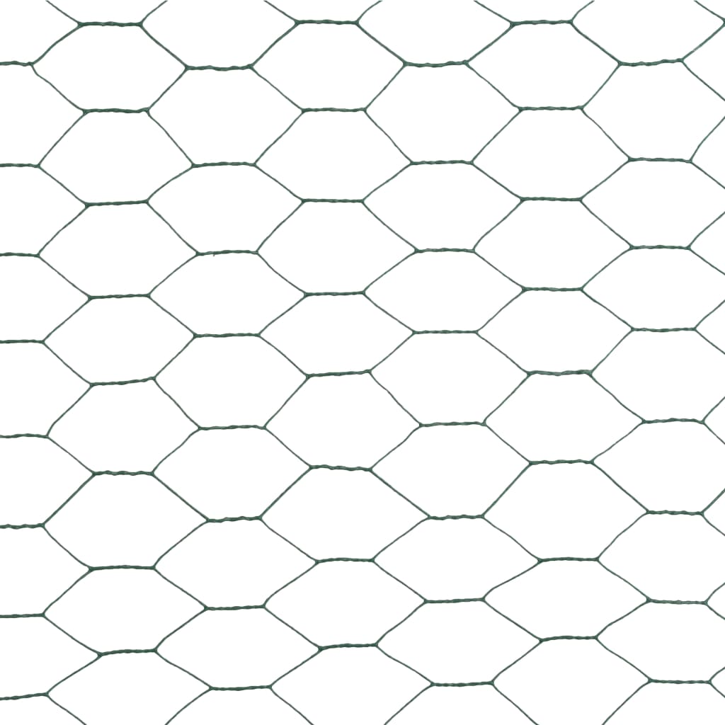 Trådgjerde kylling stål med PVC-belegg 25x1,5 m grønn