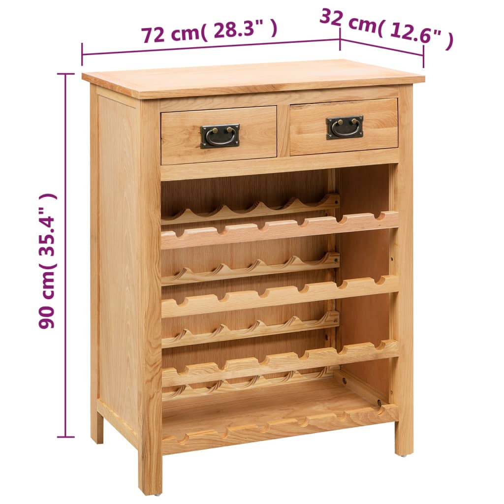 Vinskap 72x32x90 cm heltre eik