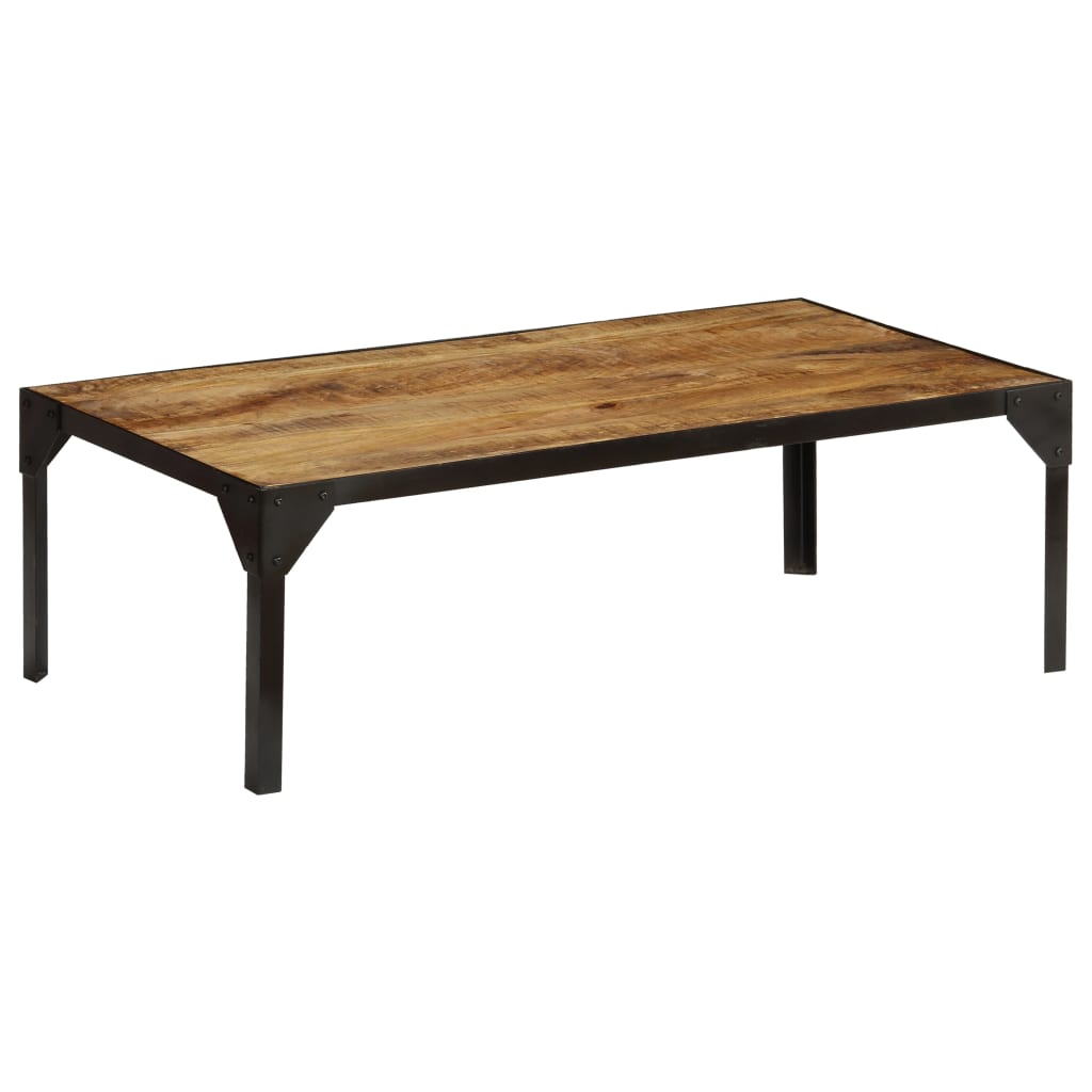 Salongbord heltre mango og stål 110 cm