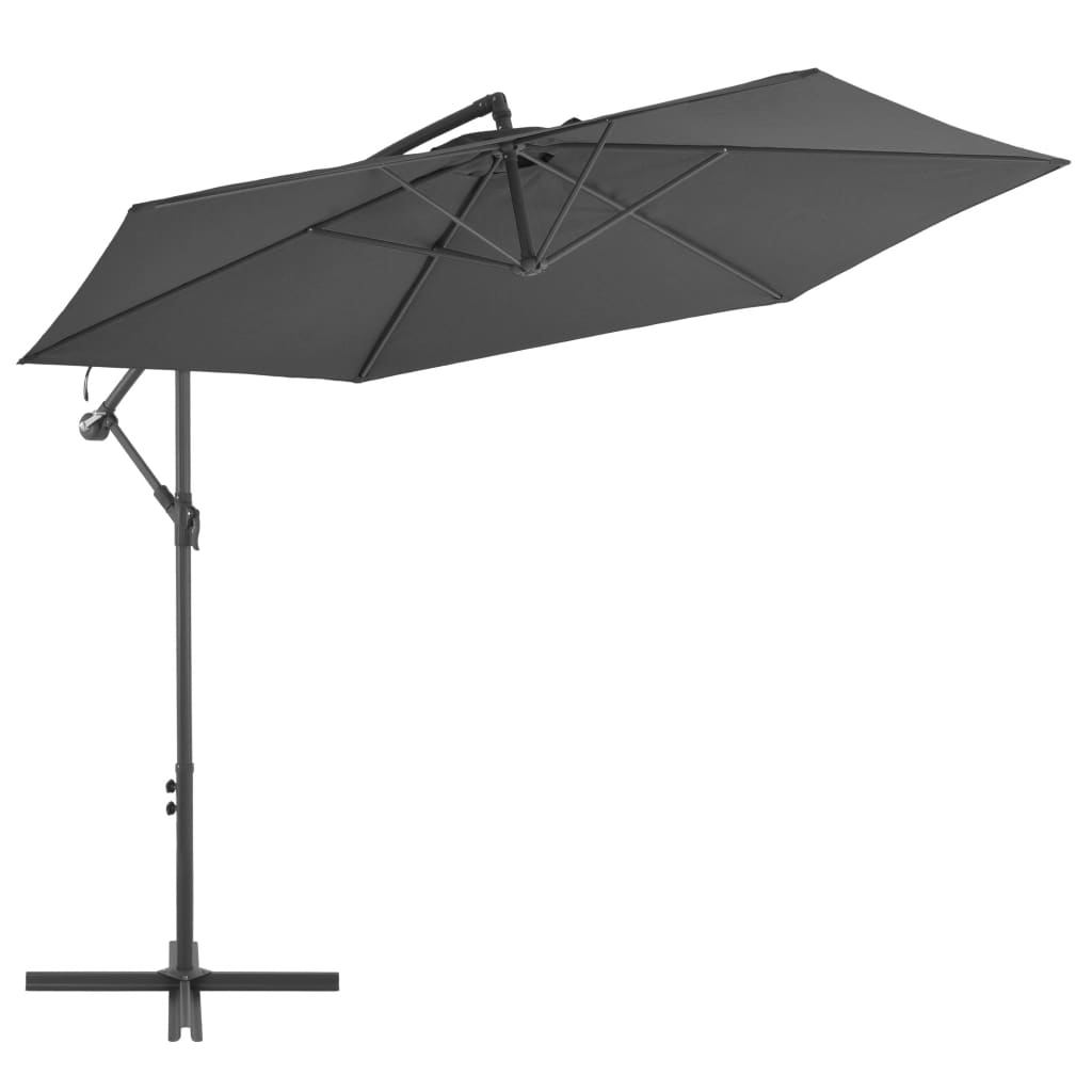 Hengende hageparasoll med trestang 400x300 cm antrasitt