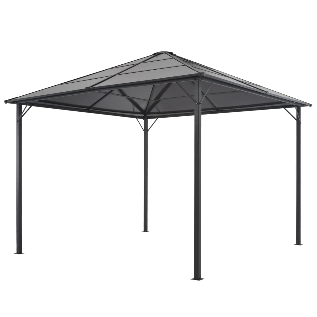 Paviljong med tak aluminium 3x3 m antrasitt