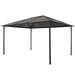 Paviljong med tak aluminium 4x3x2,6 m svart